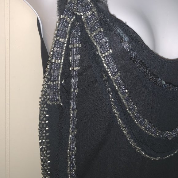 REBECCA TAYLOR Black Sequins & Beads Embellished Cocktail Dress Size 0 - Picture 8 of 9